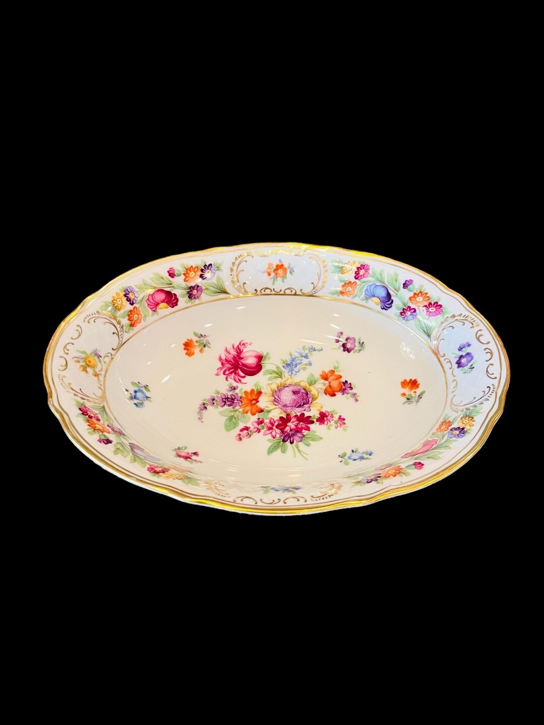 Rare Germany Schumann “dresden Line” Vegetable Oval Bowl Dresden Flower ...