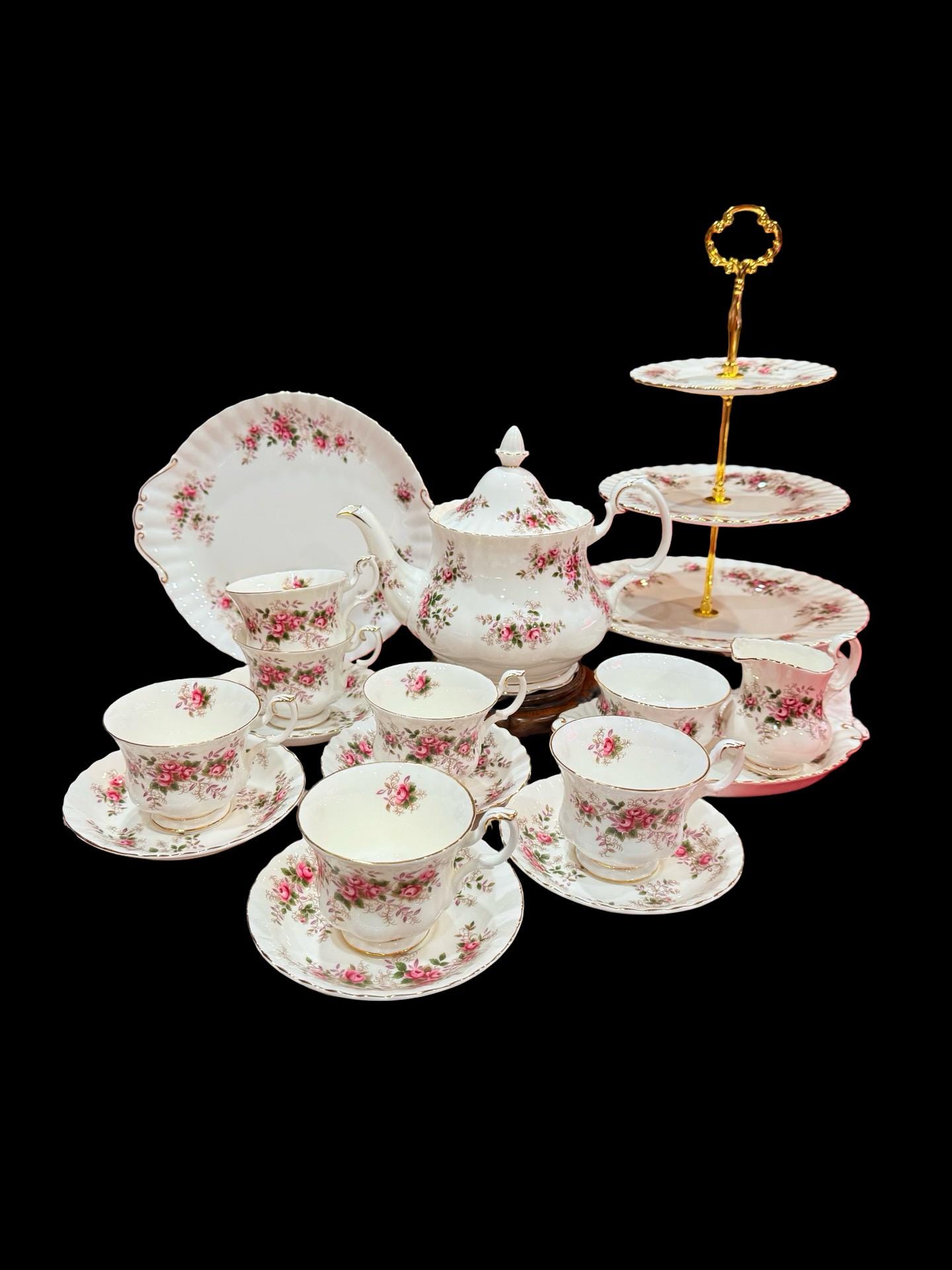 Royal Albert Lavender Rose 21 Pieces Complete Afternoon Tea Set