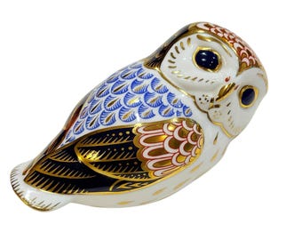 Royal Crown Derby Porcelain Paperweight - Barn Owl - Etsy