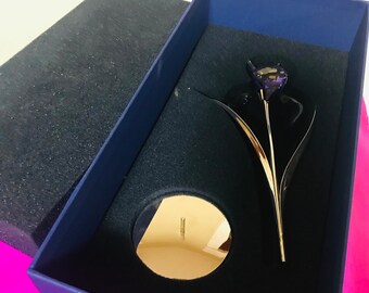Collectible Vintage Swarovski Crystal Bamboa Blue Violet
