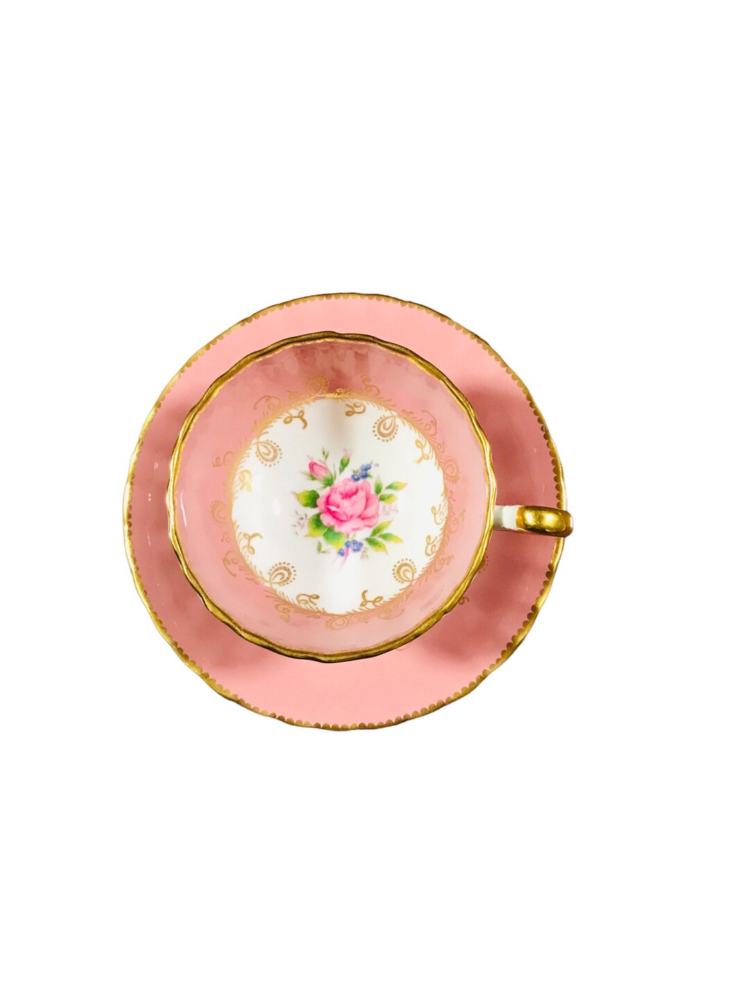 Beautiful Vintage Aynsley Pink With Pink Rose Tea Cup And Etsy 