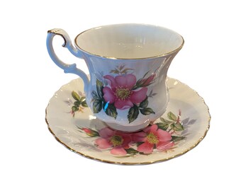 Vintage Royal Albert Demitasss Prairie Rose Espresso Pink Floral