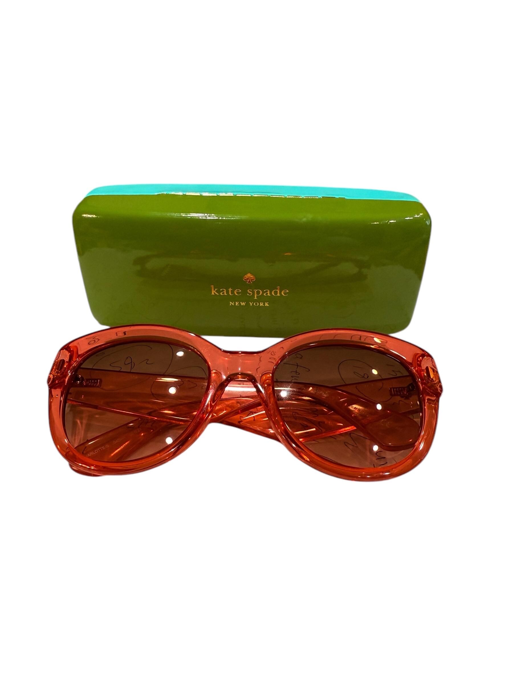 Kate Spade Chic Red Sunglasses with Case Kate Spade Marlowe/G/S Square Sunglasses | Fashion Eyewear US main image 4