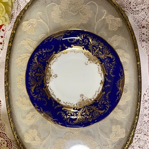 Cauldon china cobalt blue orphan saucer, replacement saucer