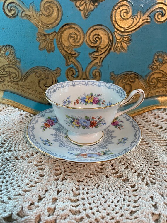 Vintage Shelley Crochet Tea Cup and Saucer With Floral Centre Etsy