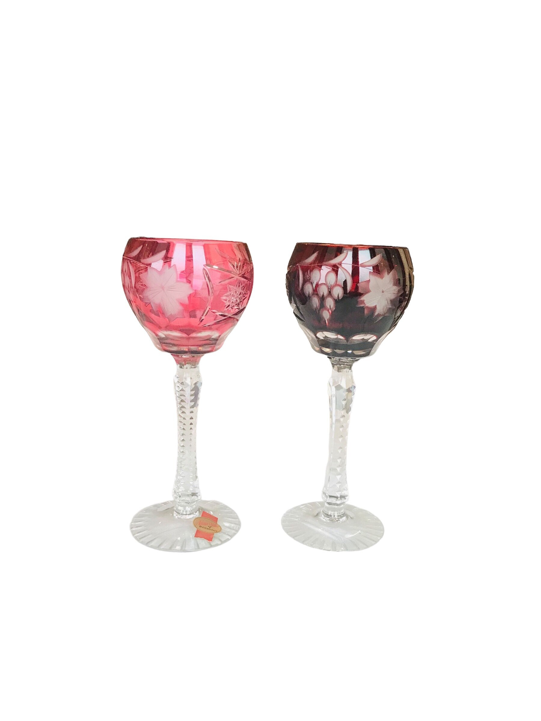 未使用 】高級ガラス ドイツ Anna Htte Bleikristall Pair of Vintage