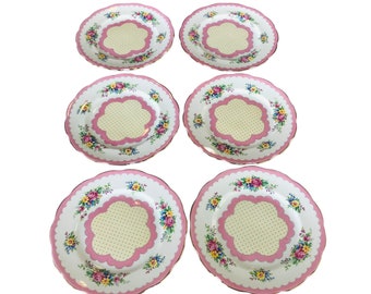 Price for each.. vintage Royal Albert “Prudence“ pink dessert plate 7” bone china England, beautiful Royal Albert serving piece.