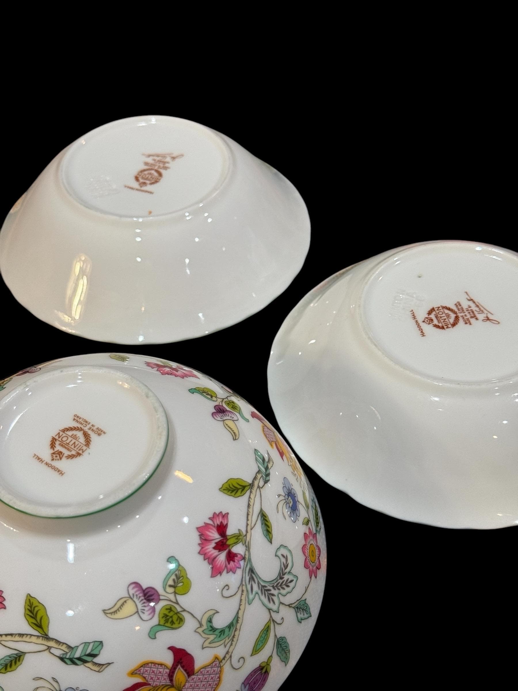Minton Haddon Hall 3 Bowls Bone China England, Mint Condition. - Etsy