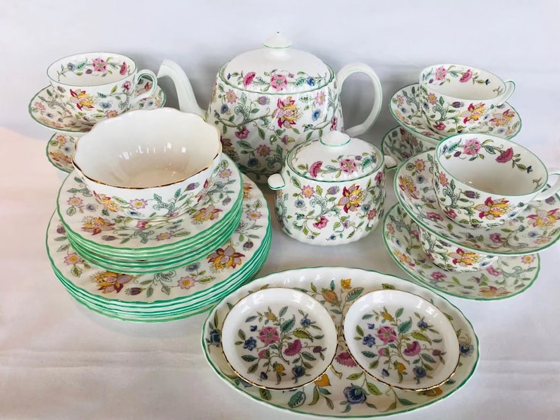 Complete Set of England Minton Haddon Hall Lunch Service Tea Etsy Canada