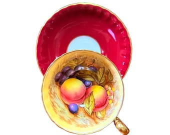 Aynsley, Fruit Orchard Signed Large Plate, Bone English China Made