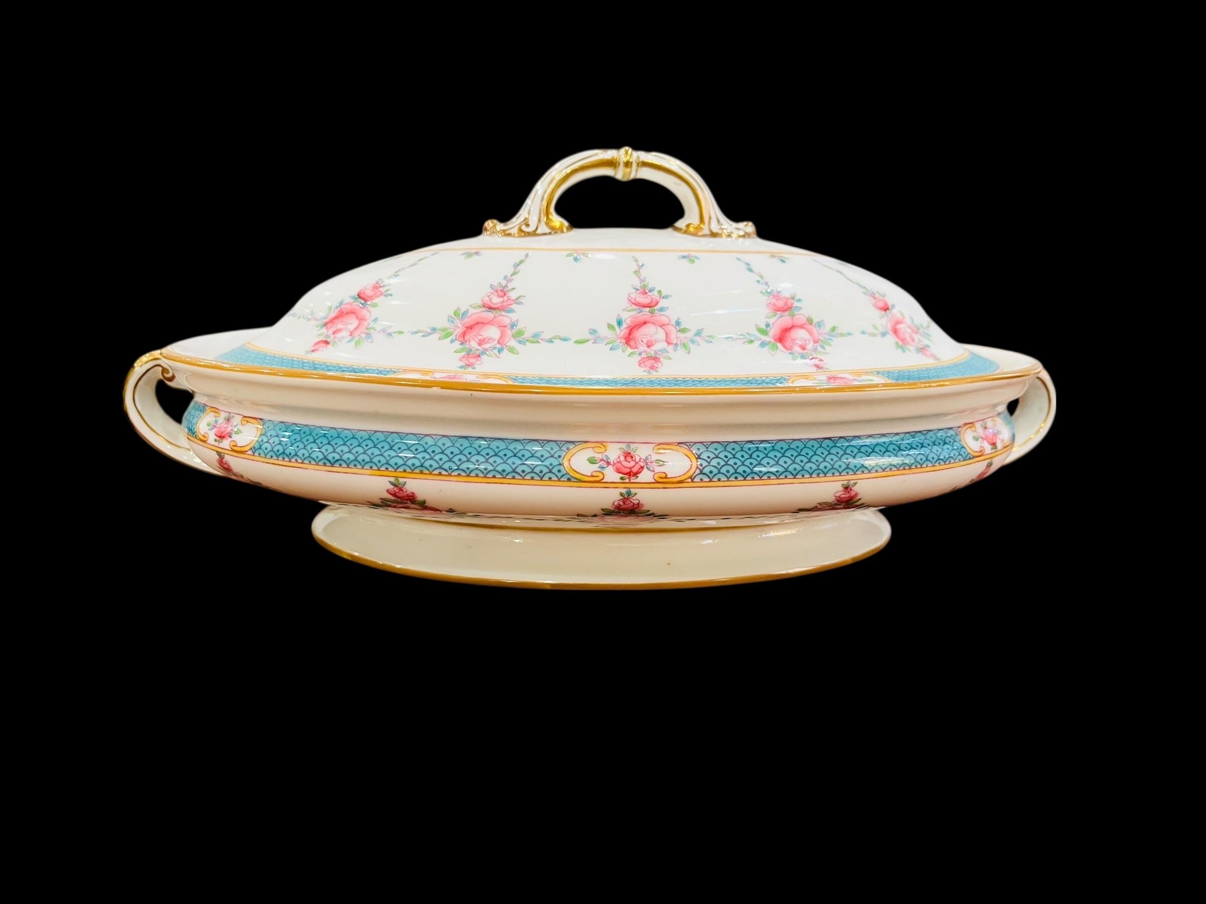 Rare Vintage Minton Persian Rose Handpainted Tureen With Cover