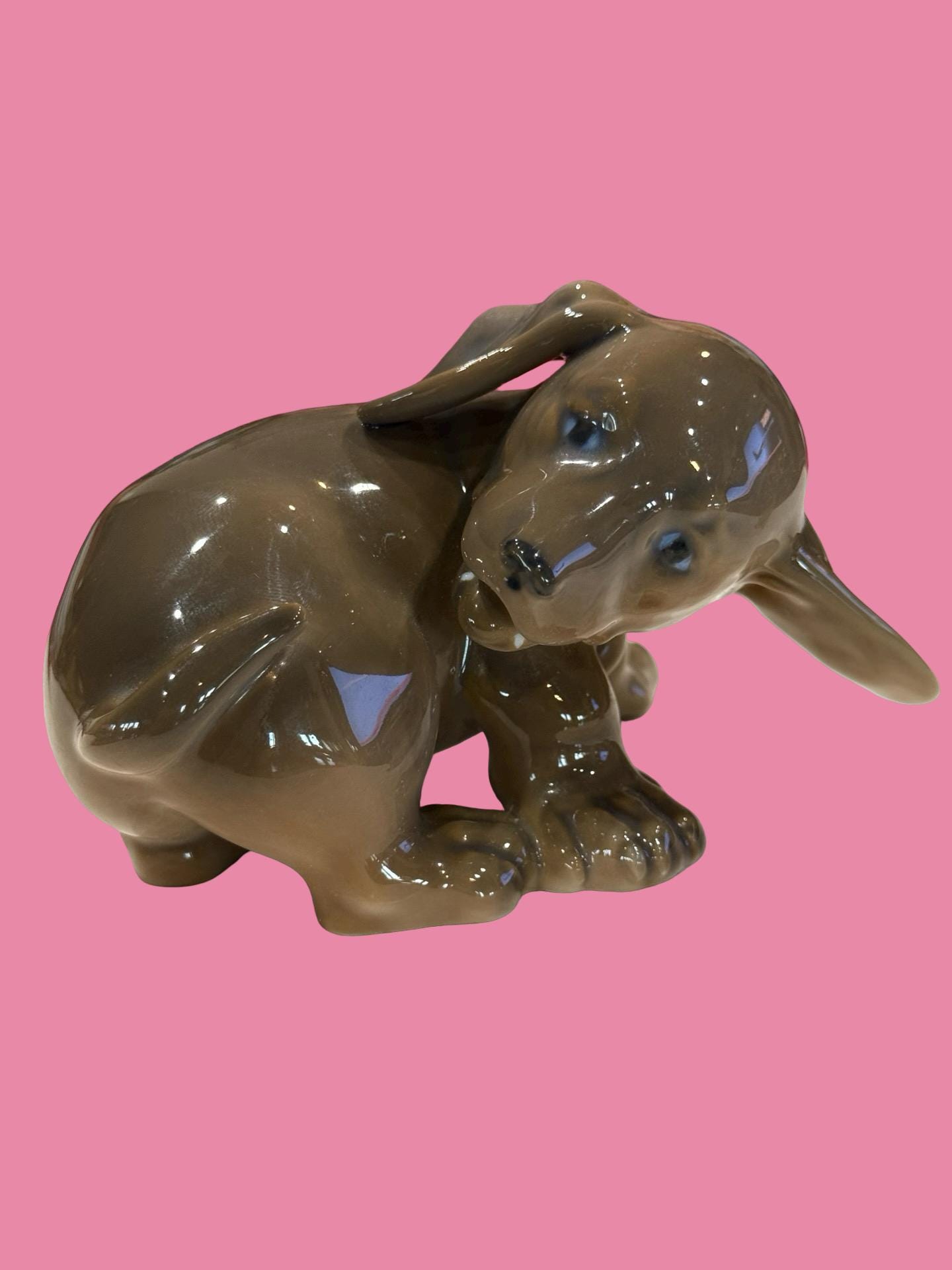 Vintage Royal Copenhagen Porcelain Dachshund Puppy Dog Figurine 3