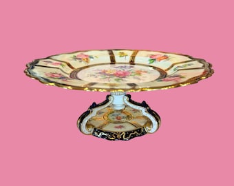 Paragon “Queen Mary“ pattern pedestal cake sever double warranted circle 1930-1940 bone china England