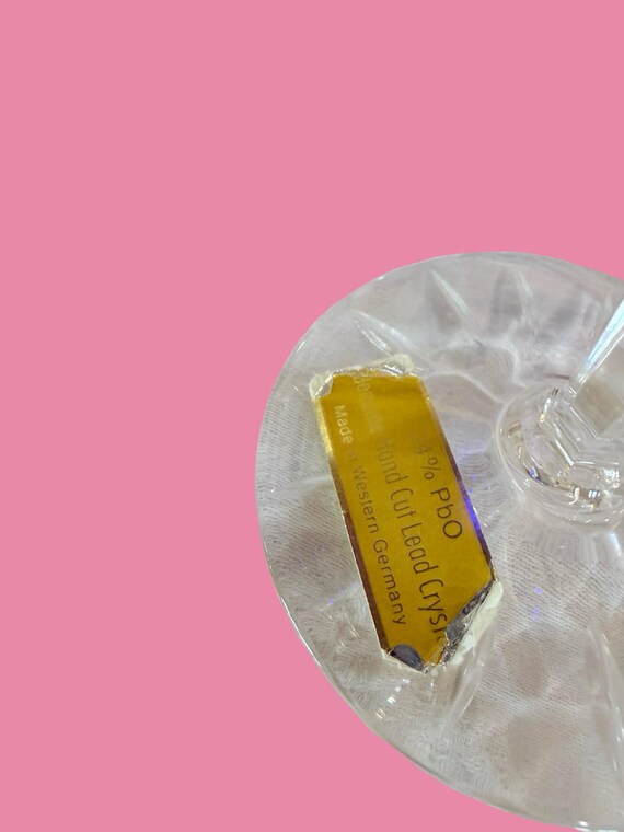 Set of 2 Coloured Genuine Hand Cut Lead Crystal 24% Pbo Made in