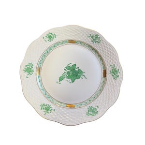 Herend porcelain Hungary Apponyi Chinese Boutique Green 7.5&quot; Dessert Plate , Mint condition, rare plate, gift for her, Hungary porcelain