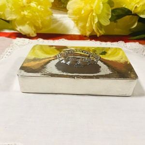 Rare Vintage Georg Jensen sterling silver large cigar box Denmark #507, Georg Jensen C 1920’ sterling collectible silver.