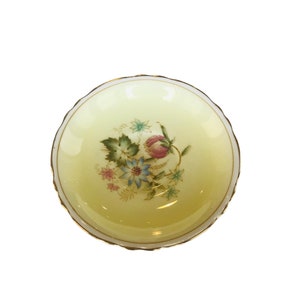 Vintage replacement double warrant Paragon yellow saucer orphan bone china England, replacement Paragon saucer.