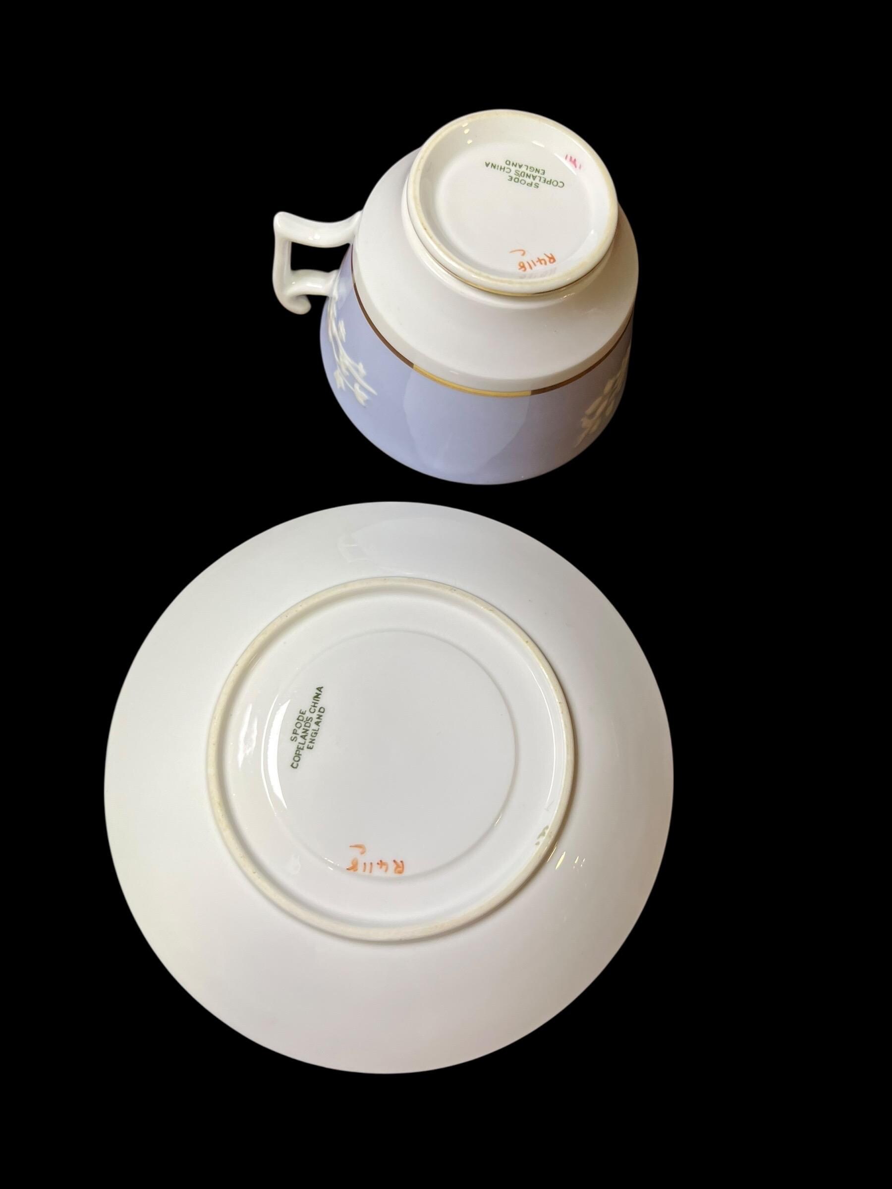 Spode Bone China Tea Cup & Saucer: Handpainted Pink Rose (as Is