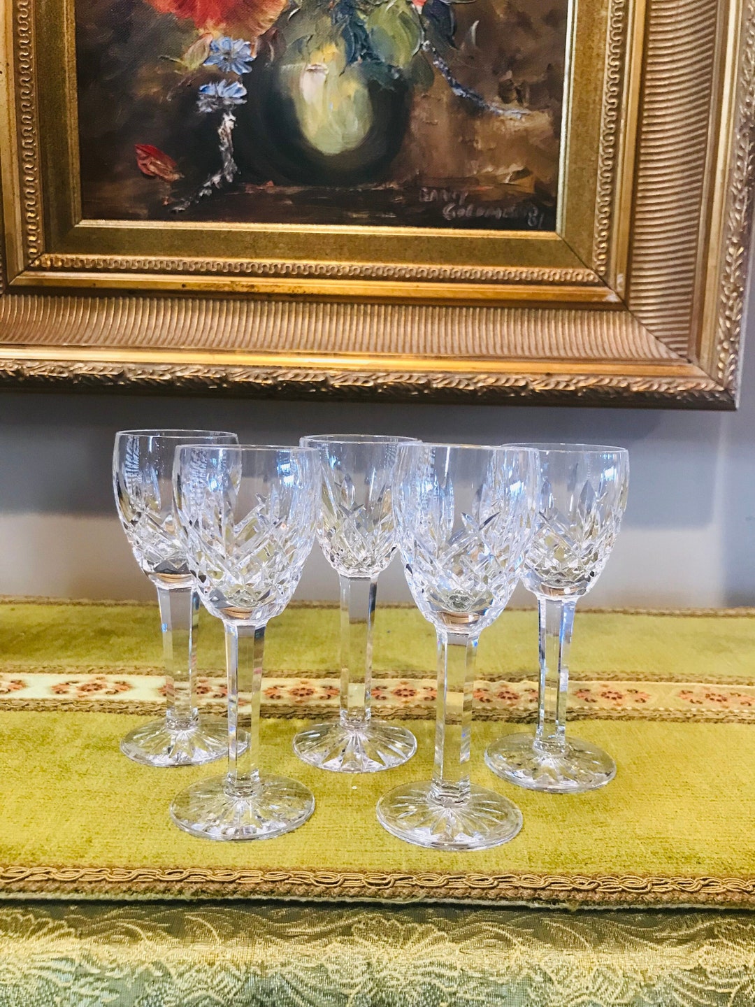 Collectible Vintage Set of 5 Waterford Crystal Lismore Liqueur Cocktail