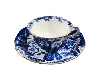 ヴィンテージ ロイヤル クラウン ダービー ミカド柄 ブルー