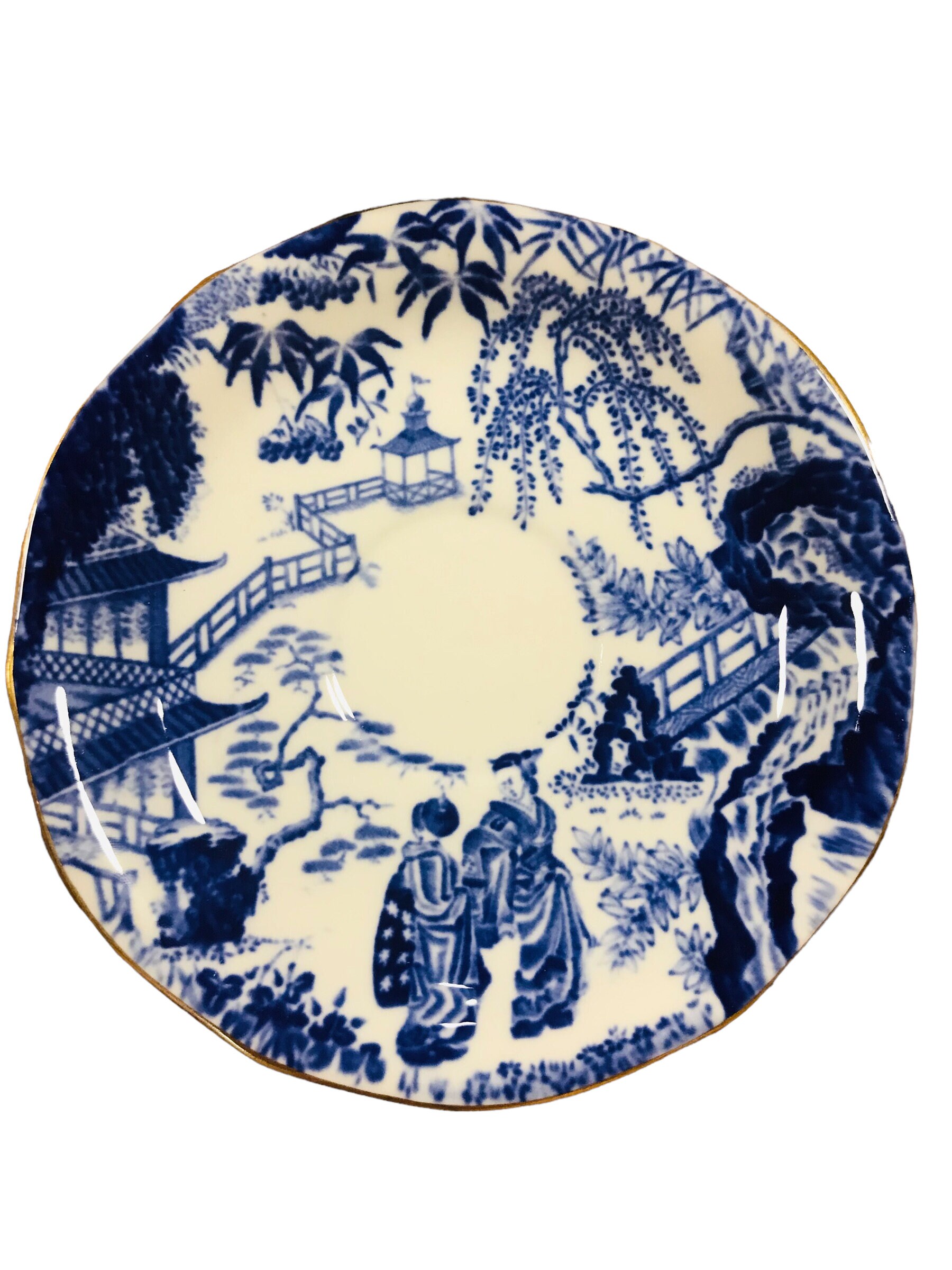 ヴィンテージ ロイヤル クラウン ダービー ミカド柄 ブルー