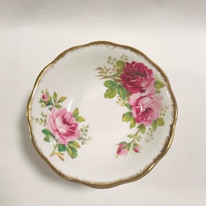 PRICE EACH - Beautiful Royal Albert American beauty 5.25” pink roses bowl, made in England. Pink roses, gift for her .