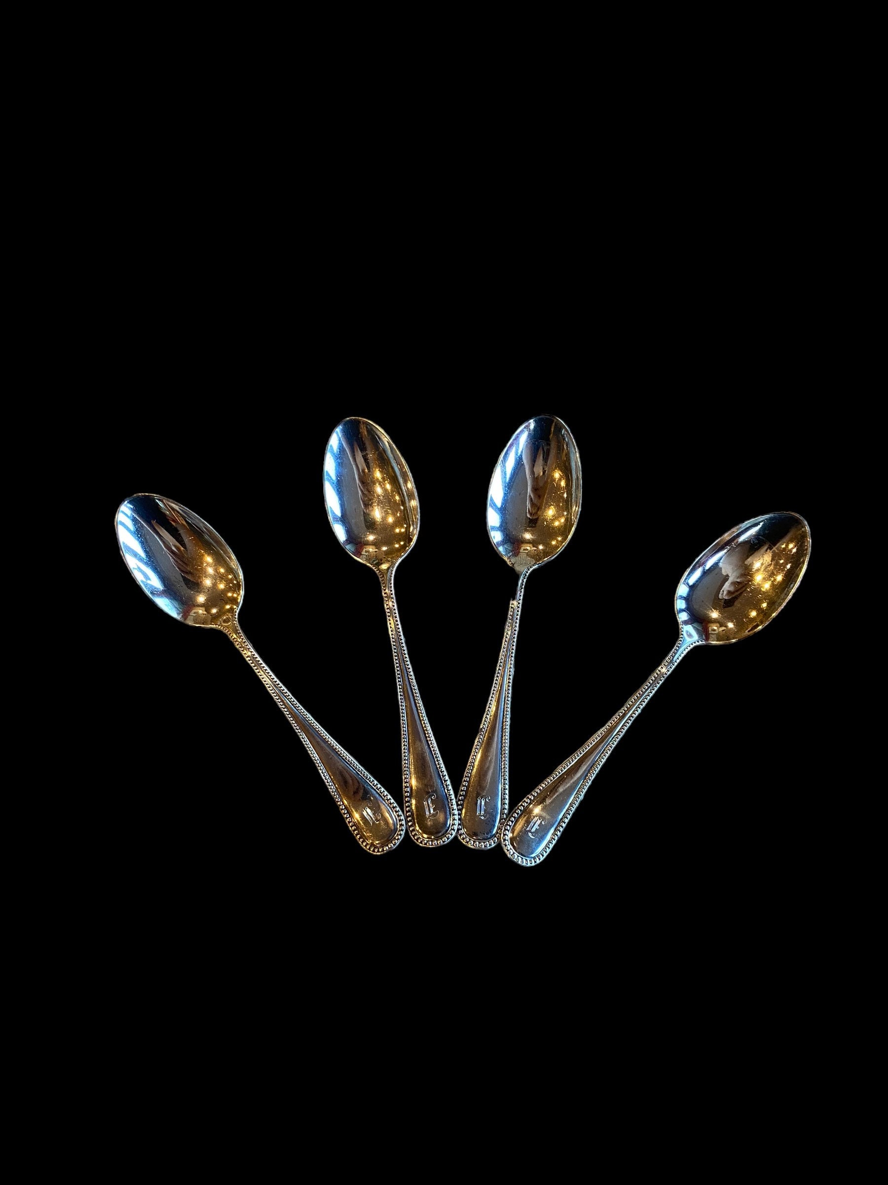 ヴィンテージ スターリングシルバー 4本セット イニシャル入り 4.75