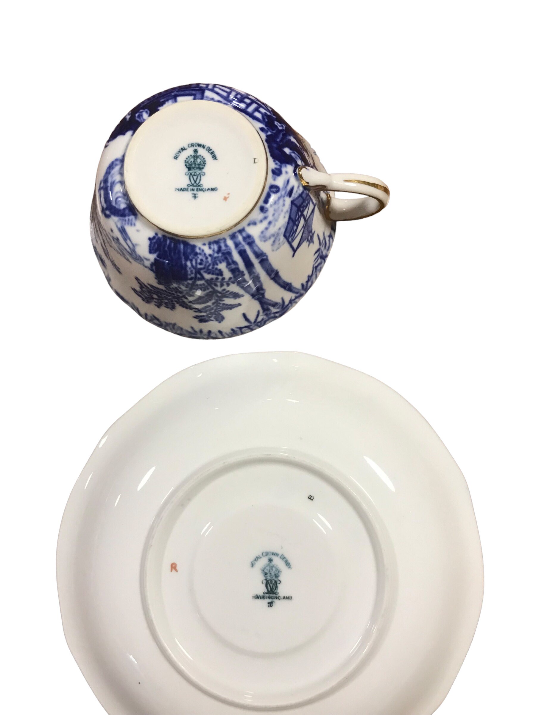 ヴィンテージ ロイヤル クラウン ダービー ミカド柄 ブルー