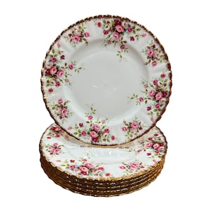 Royal Albert Cottage Garden Lunch plate 8 1/8” diameter bone china England vintage, Price For Each. Mint condition.