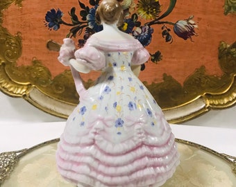 Herend Hungary Porcelain Hand Painted Figurine Lady in Pink