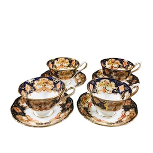 Price for Each… Older Vintage Royal Albert “Derby “ Imari pattern footed cup and saucer bone china England, 6 sets available