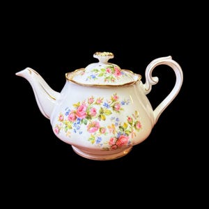 As Is Royal Albert Moss Rose kleine Teekanne mit Deckel Bone China England Vintage, seltene ältere Royal Albert Teekanne.