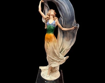 ジュゼッペ　カッペ　置物　お爺さんと孫　イタリア製　1967 陶器の置物　レア イタリアのカポディモンテ ジュゼッペ カッペ作、磁器の置物「巨大な