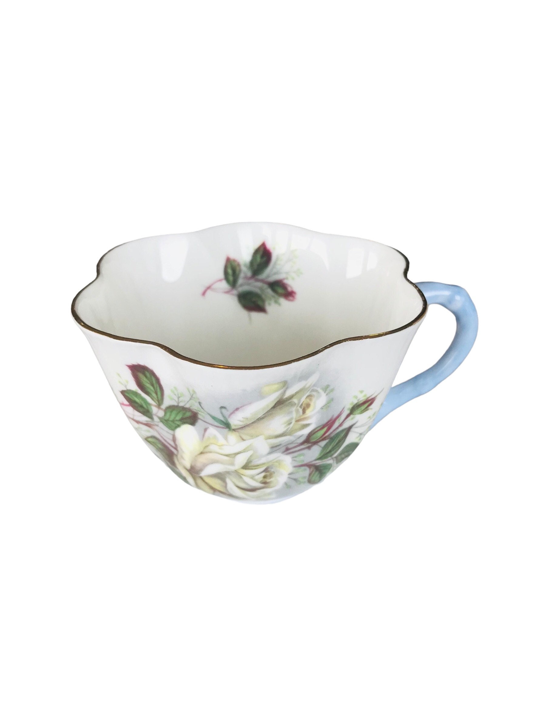 Collectible Vintage Shelley Cup Orphan Bone China White Rose Cup