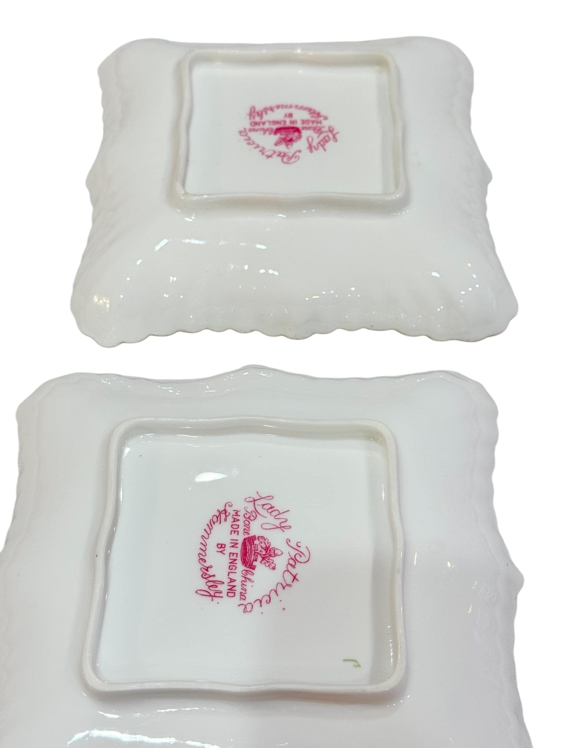 Hammersley Lady Patricia スクエア皿 2 枚 6 1/4 インチ x 6 1/4