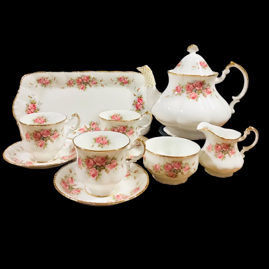 Set of 11-PC Vintage Paragon “elizabeth Rose“ Tea Set , Large Tea Pot ...