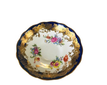 Alka Bavaria, Fine Kobalt, Bone China Teacup Saucer Plate Trio