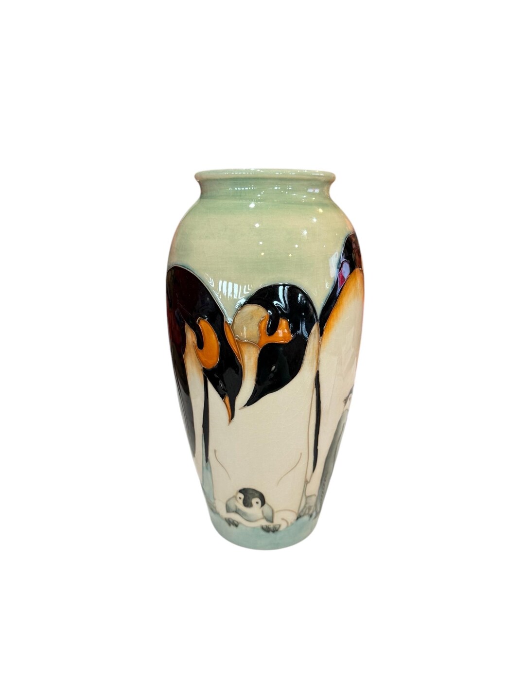 Moorcroft Pottery ペンギン パターン 花瓶 高さ 10 インチ 限定版 39