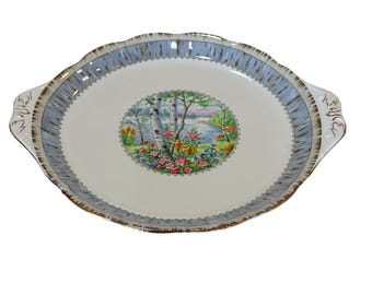 Piatto da torta Royal Albert Silver Birch, 10 1/4" L, porcellana inglese, in perfette condizioni.