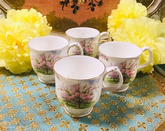 ELKE PRIJS - Vintage Royal Albert Blossom Time roze bloementheemok Bone China Engeland, prachtig cadeau, cadeau voor haar, vintage mokken