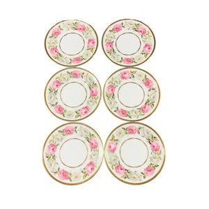 Set of 6 vintage Royal Worcester Royal Garden party dessert plates 6.25” 1969 bone china England, mint condition. Stunning gift for her.