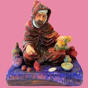 ロイヤルドルトンのヴィンテージフィギュア「The Potter」（陶工）、H.N.1493限定版、英国ボーンチャイナ製。豪華な贈り物に最適です。