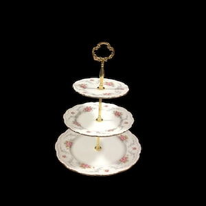 Royal Albert Tranquility Three tiered cake stand bone china England, gorgeous afternoon tea gift.