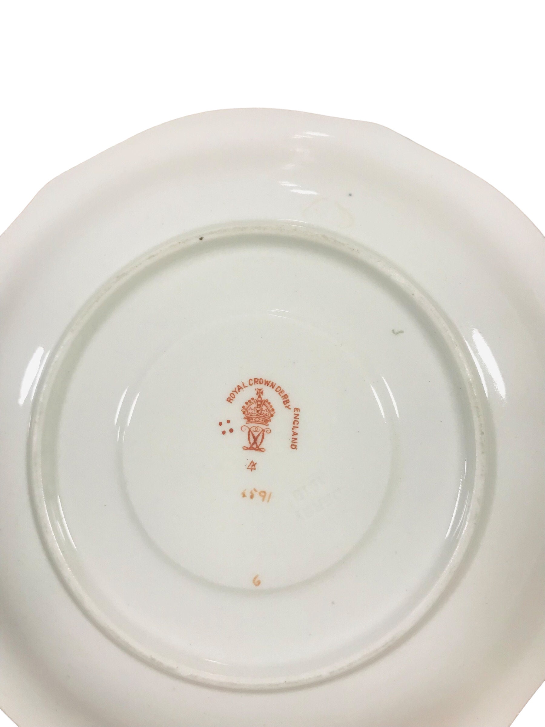 Replacement Vintage Royal Crown Derby # 4591 Saucer Orphan Bone