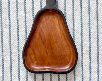 Vintage Wood Pear Shaped Tray or Trinket Dish
