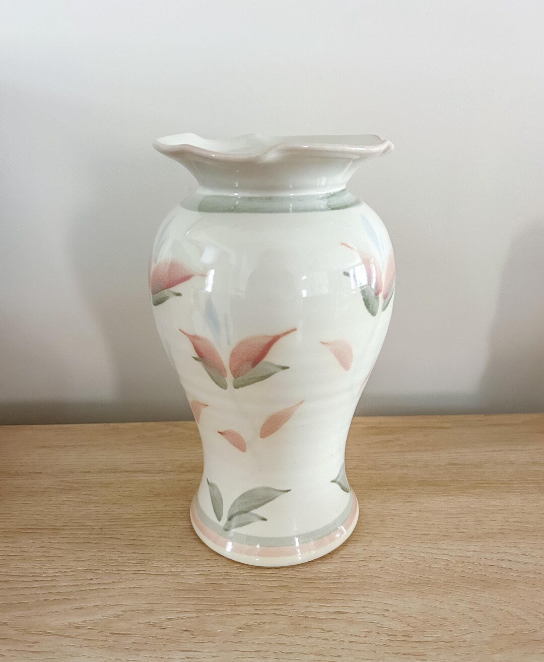 Vintage Hand Thrown Hand Painted Floral Pottery Vase by Jon Tury Studio ...