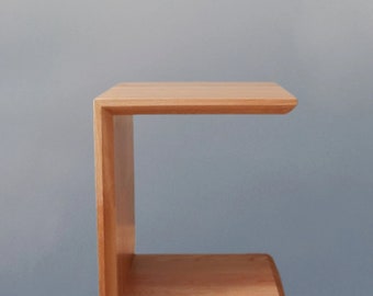 White Oak Side Table C-Shape, End Table