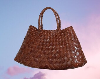 SITING Retro pure handmade cowhide woven bag