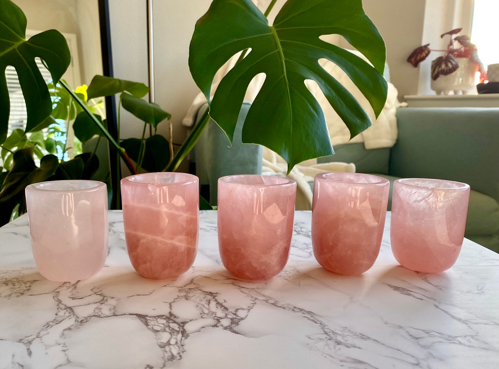 Rose Quartz Healing Cups Ritual Cups Tea Cups Etsy