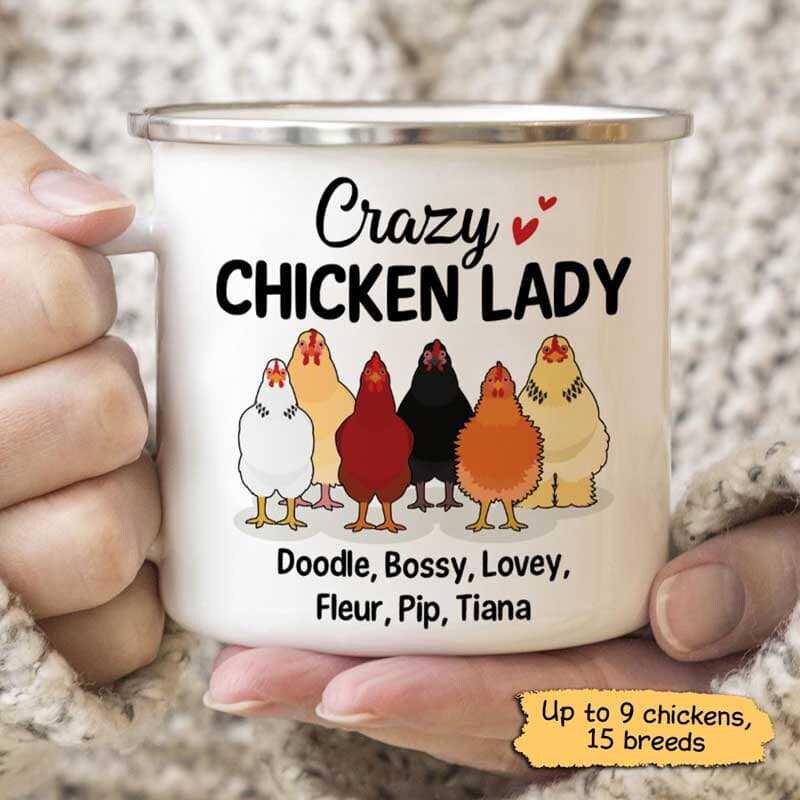 Crazy Chicken Lady Personalized Chickens Campfire Mug Chicken Etsy